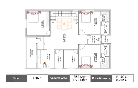3 BHK 1352-1770 SqFt